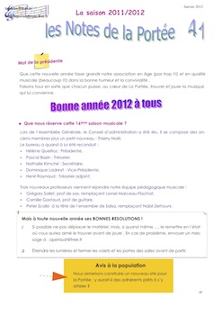 notes de la port&eacute;e 41